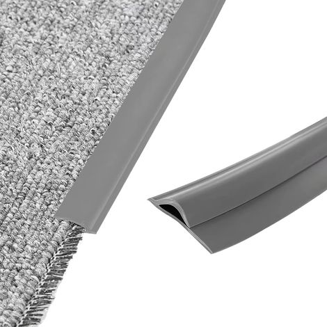 Bande de rive flexible pour moquette,Bande de rive auto-adhésive de 10 pieds,Bande de transition pour moquette,Bande de rive flexible pour tapis,Protection des bords de porte,Gris foncé (1/5)