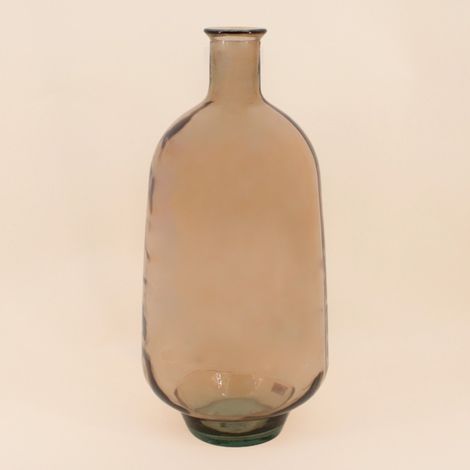 Vase dame jeanne en verre marron, H60cm