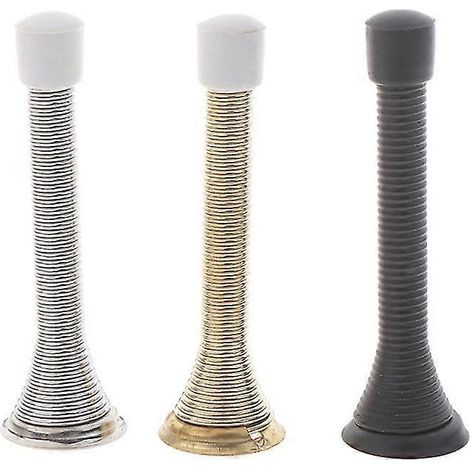 Lot de 3 butées de porte à ressort - Butée de porte flexible à ressort de 8,5 x 2,5 cm avec embouts en caoutchouc (1/5)