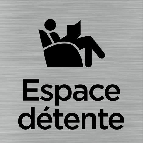 Pictogramme Espace détente (Q1019).- Adhésif aspect aluminium brossé - (1/5)