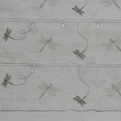 Modulable brodé libellules Argent 58x160 cm