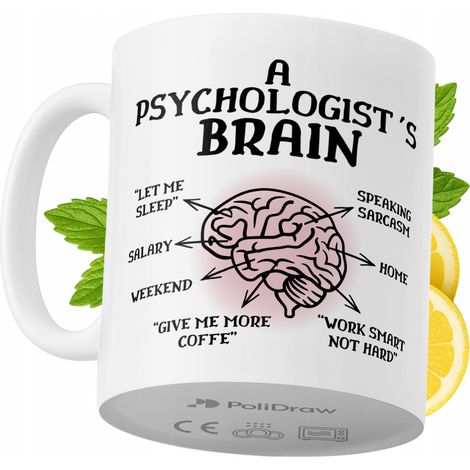 Taza para psicólogo/a. Divertida taza de café/té con diseño gráfico y texto humorístico. Taza ideal para cumpleaños, santos, días festivos. Taza premium para ocasiones especiales en casa, la oficina o (1/5)