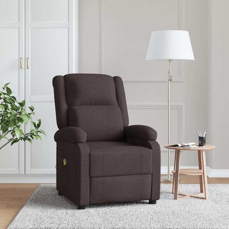 Ohrensessel mit Massagefunktion Dunkelbraun Stoff (1/5)