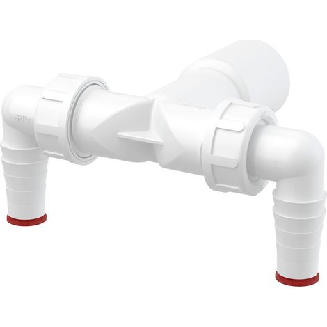 Alcadrain P155Z Doppelanschluss komplett DN40 / DN32 17 –23 mm Schlauchanschluss mit Rückschlagklappen (1/3)