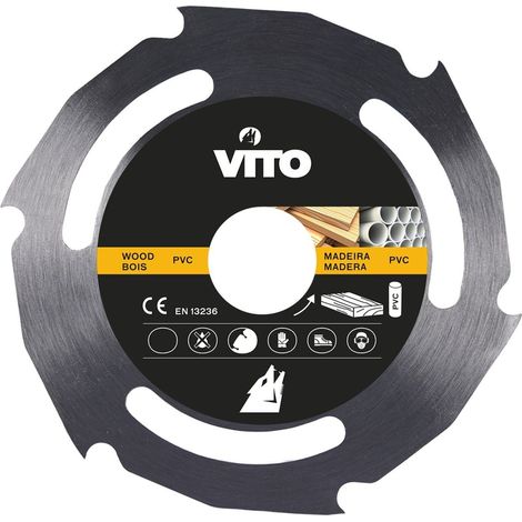 Disque de coupe pour meuleuse d'angle 230mm Bois et PVC Alésage 22.5mm VITO