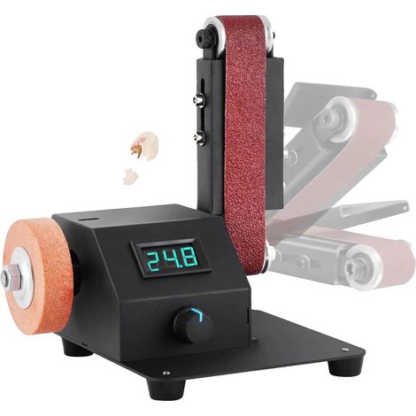 Ponceuse à bande, 350 Watts, 7 vitesses, bandes abrasives de 1,2 x 15 pouces, table de travail réglable, puissance moteur de 795 (1/5)