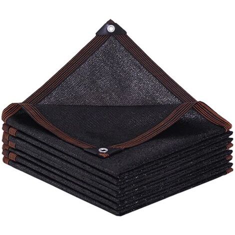 Tessuto ombreggiante – rete di ombreggiamento per esterni, rettangolare con anelli per balcone, serra, giardino, pergola, terrazza e prato – 2 x 4 m – Nero (1/4)