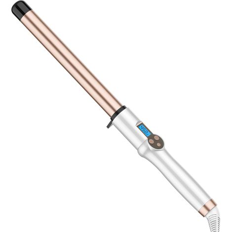 Baguette à boucler extra longue en céramique tourmaline 25 mm avec température réglable, sans pince (1/5)