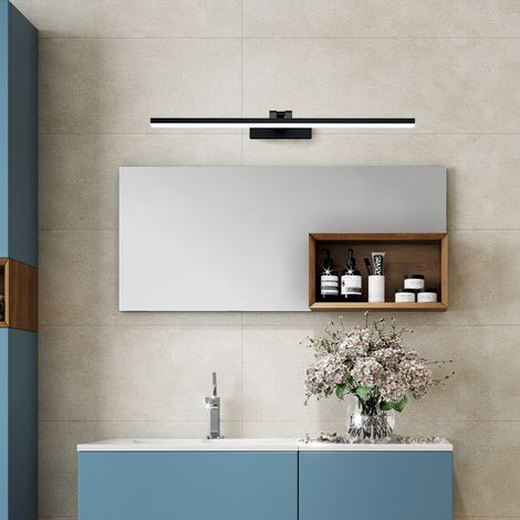 Schwarz LED Spiegelleuchte 60cm LED Spiegellampe Bad 6500K 180° Drehbar Badezimmer lampe Schminklicht Wandlampe für Bad Küche Badschrank (1/5)