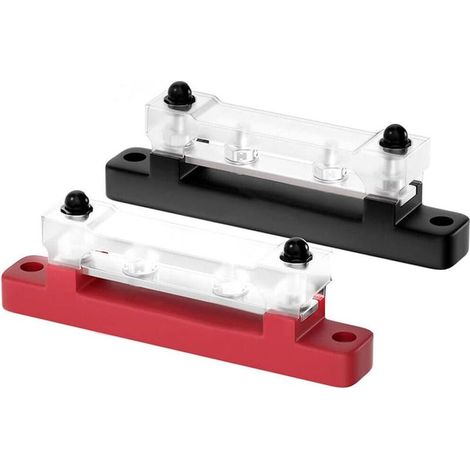 1 Paire Barre de bus à 2 bornes, bornier de distribution d'alimentation au sol avec couvercle pour bateau de camping car, remorque de voiture marine (1/5)