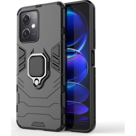 Custodia corazzata per Xiaomi Redmi Note 12 5G / Poco X5 5G Supporto magnetico per armatura ad anello nera (1/5)