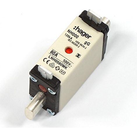 CARTOUCHE FUSIBLE NH NH000 GG 500V 35A POIGNÉE ISO HAGER LNH0035MK