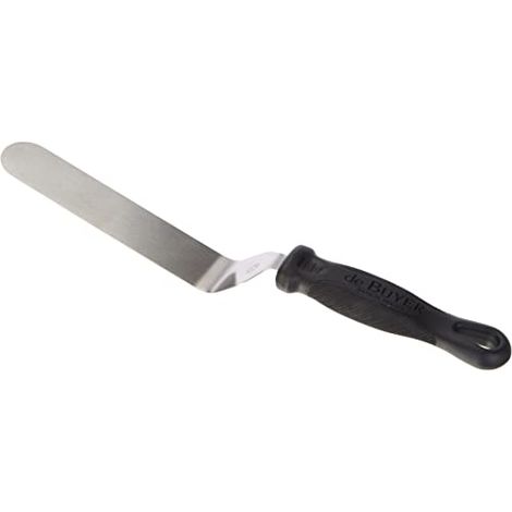 De Buyer Spatola FKOfficium a Gomito, 4231.15, Acciaio Inossidabile, Nero, Lunghezza lama 15 cm (1/4)