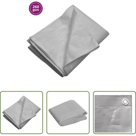 Bâche intérieure - Bâche 260 g/m² 6x12 m Gris PEHD (1/5)