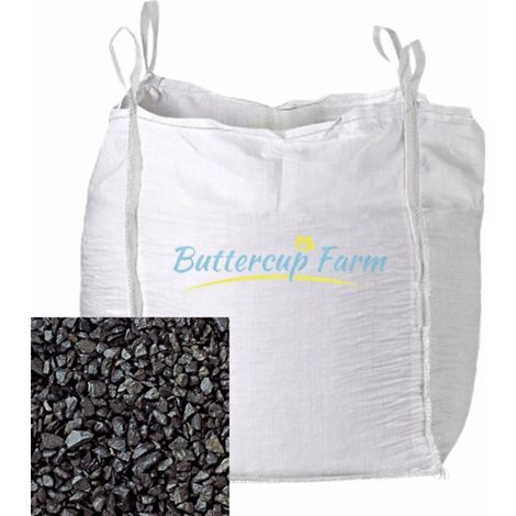 14mm - Charcoal Black Stone Chippings - Premium Aggregate Bulk Bag - 850 Kilos