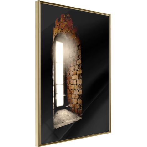 Affiche Murale Encadrée "Window to the World" 30 x 42 cm Or