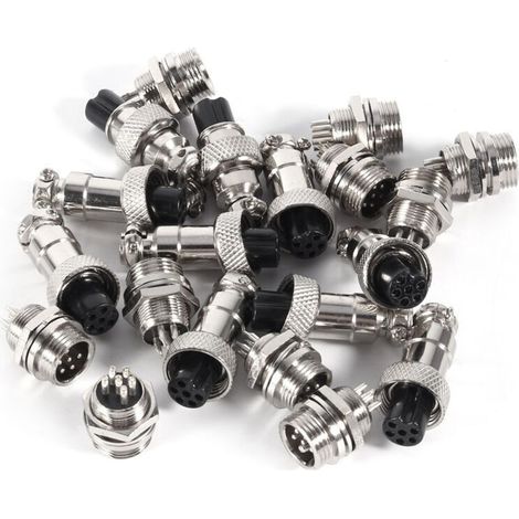 10 Set GX12 6Pin 12mm Aviation Plug Male Female Metal Socket Connector