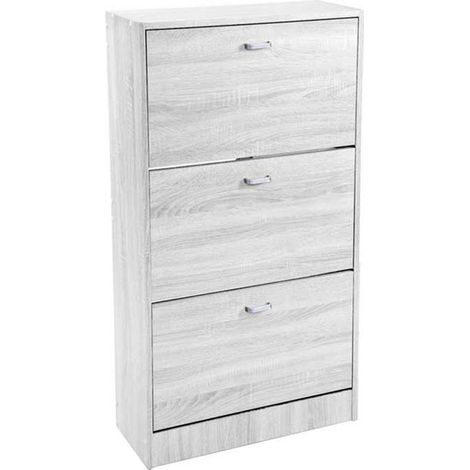 Scarpiera legno 3 ante  Atena bianco 63x24x115 cm