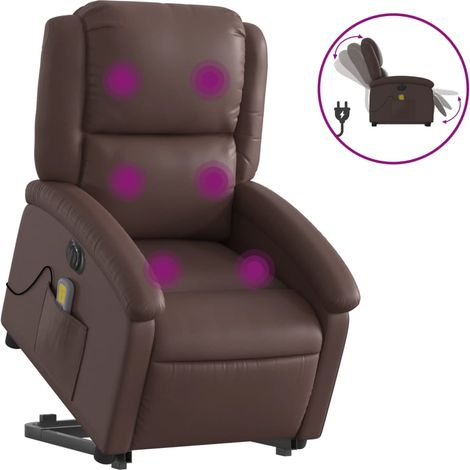 Maison Exclusive - Poltrona Alzapersona Elettrica Reclinabile Marrone Similpelle