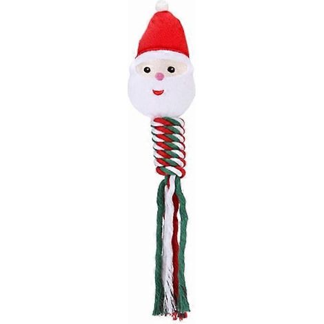Jouet de traction pour chien Noël - Bonhomme de neige en corde robuste, amusant et résistant pour mâcher et jouer. (1/4)