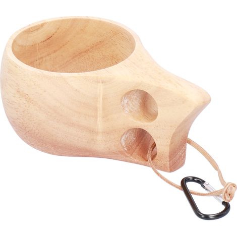 Mug en bois portable et léger avec anse et boucle de suspension, idéal pour le lait et le café (Type A). (1/5)