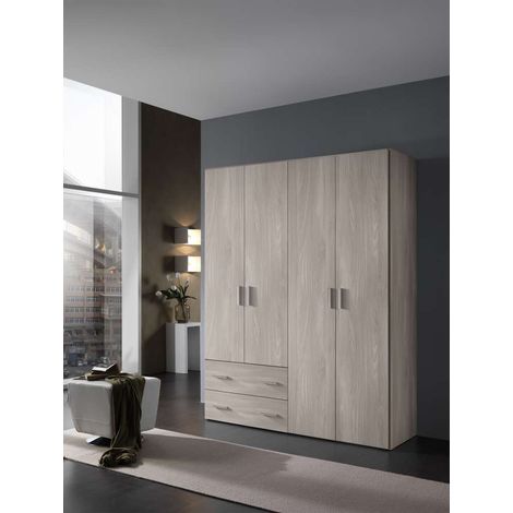 Mcs Mobili Armadio Eco Easy Olmo con 4 Ante e 2 Cassetti - 163x211 cm