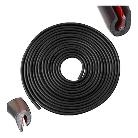 Kit de protection de bord de porte 5m - Mousse en U auto-adhésive - Pare-chocs anti-rayures - Compatible SUV/MPV/voitures - Noir
