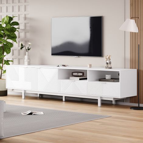 Mueble TV Blanco - Múltiples Almacenamientos - 200x41x51 cm (1/5)