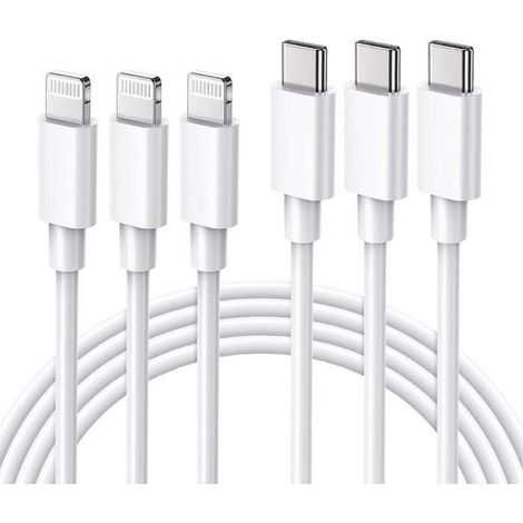 Ulinek Lot de 3 Cable USB C vers Lightning 2M Charge Rapide iPhone Cable MFi Certifié Chargeur Fil Lightning USB C Power [948]