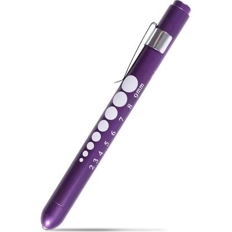 (Violet - Tête convexe - Lumière jaune) Mini lampe stylo médicale - Lampe torche LED portable - Convient aux médecins et aux infirmières pour le diagnostic (1/2)