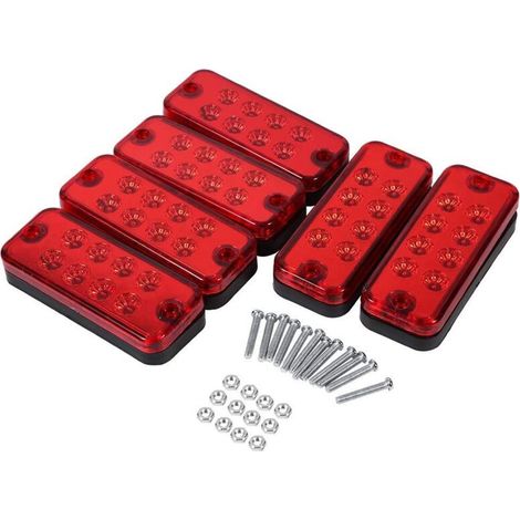 Feu d'encombrement latéral, 6 8 LED, remorque, indicateur lumineux de l'espace latéral (rouge) (1/3)