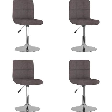 vidaXL Chaises pivotantes à manger lot de 4 taupe tissu (1/5)