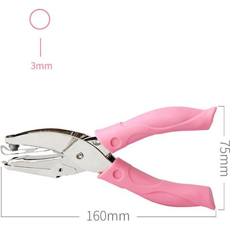 Perforatrice manuelle compacte 3mm, poignée ergonomique, légère et pratique, pour bureau, maison et loisirs créatifs, trou rond moyen, outil de perforation portatif. (1/5)
