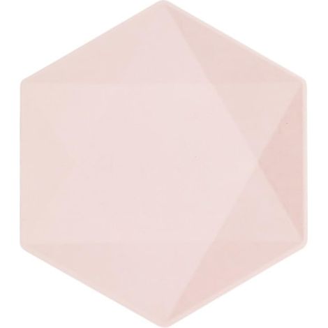 Lot de 6 assiettes hexagonales Vert Decor - 20,8 x 18,1 cm - rose, Vaisselle de fête en matières premières Rapidement renouvelables, pour Les Anniversaires, Les barbecues, Les jubilés, etc.