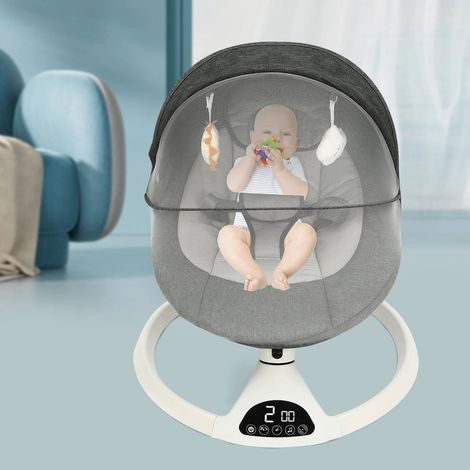 Touch-Version elektrischer Babyschweckstuhl, multifunktionale Fernbedienung, die Amplitude und Zeit einstellt, für Babys zwischen 0 und 12 Monaten verfügbar