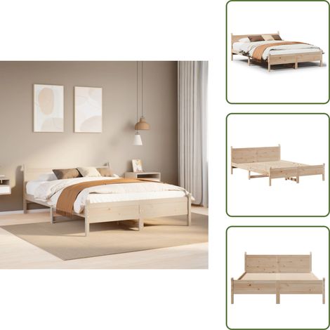 Letto con base a doghe - vidaXL Letto senza Materasso 120x200 cm in Legno Massello di Pino - Letto con spazio di stoccaggio