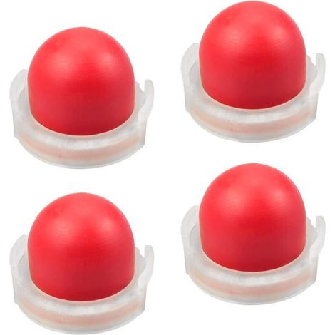 Set of 4 Red Fuel Primer Bulbs, Primer Pumps, Primer Bulbs for Lawn Mowers, Hedge Trimmers, Gasoline Saws, Primer Bulbs