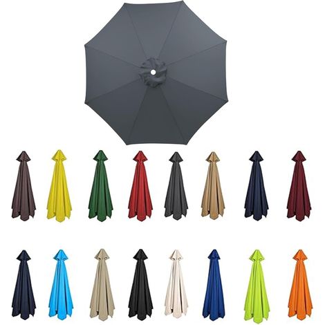 Toile de remplacement pour parasol 3m UPF50, 8 baleines, extérieur jardin (1/5)