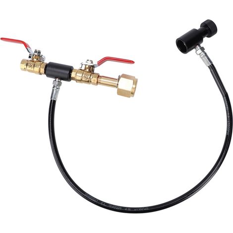 Adaptateur de remplissage de bouteille de CO2 avec tuyau de 61 cm pour le remplissage de boissons gazeuses, filetage EU W21.8-14 (1/5)