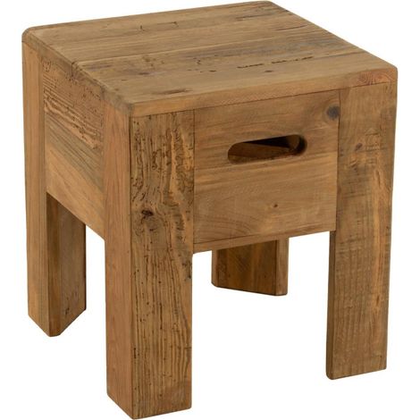 Tabouret en Bois "Will" 40cm Naturel (1/4)