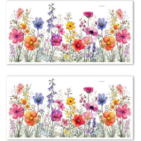 Bunte Blumenstrauß-Fensteraufkleber für die Frühlings- und Sommerdekoration