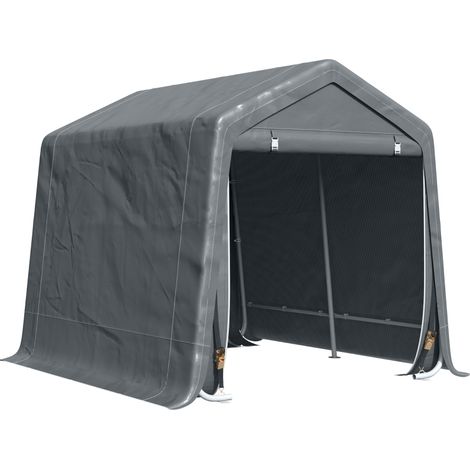 9 X 7.5ft Temporary Outdoor Equipment Shed - Dark Grey