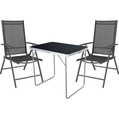 3-tlg Campingtisch + 2x Klappstuhl-MMC330870B+2xM116001