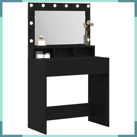865110 Table de Toilette avec étagère Chêne noir 75,5 x 41 x 135 cm (1/5)
