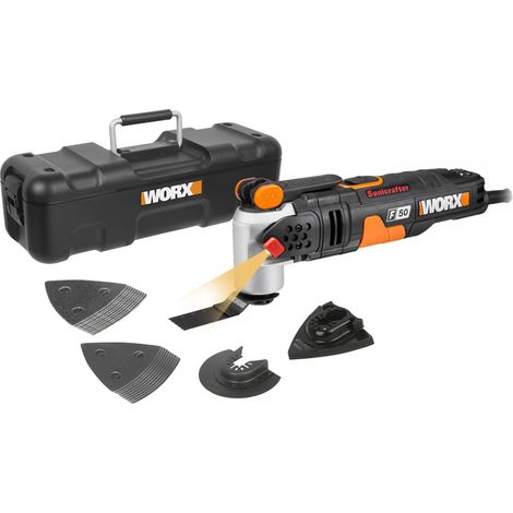 Worx WX681 Multifunzione ad Oscillazione Sonicrafter , 450 W di Potenza e 1 Tonnellata di Forza di Serraggio, Colore Nero (1/4)