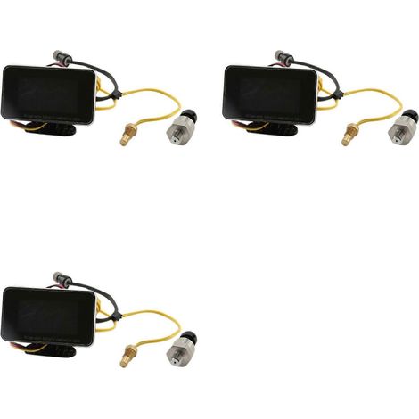 Manomètre numérique LCD 3 en 1 pour voiture (voltmètre/pression d'huile/température d'eau) 12-24 V universel (1/5)
