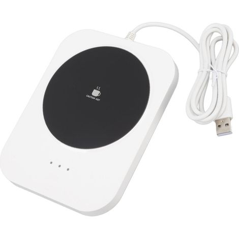 Jeffergarden Réchauffeur de boisson Intelligent 55 ℃, alimentation USB chaude constante, tasse à café, réchauffeur électrique pour bureau 5V blanc-DOU