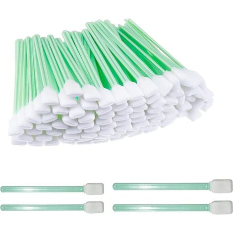 100 Pièces Bâtonnets de Nettoyage en Mousse, Mousse Nettoyage Coton Tige, Kits D'écouvillons en Mousse pour Appareil Photo, Objectif, Imprimante À Jet d'encre (1/5)