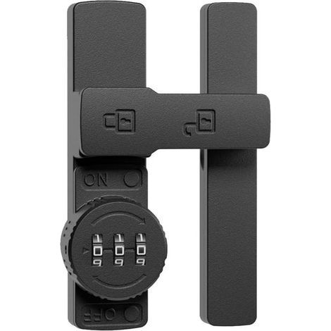Loquet rabattable à combinaison à 180 degrés, code sans clé à 3 chiffres, pour porte, grange, garage, hangar, armoire de fenêtre (noir) (1/5)