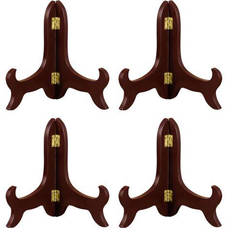 Lot de 4 présentoirs en bois pour assiettes - Lot de 4 présentoirs en bois pour assiettes (1/5)